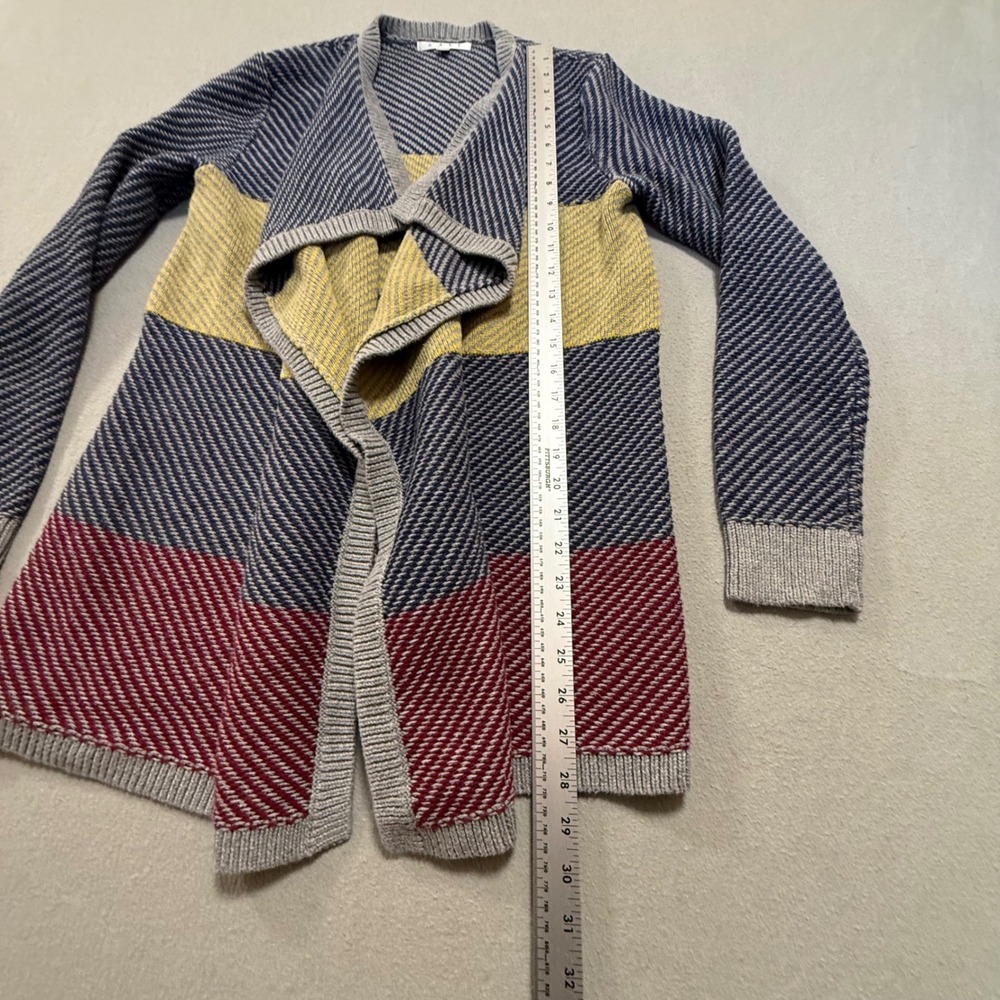 CAbi Color Block Blanket Sweater Open Front Cardigan‎ Medium - Picture 12 of 16